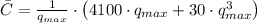 \bar C = \frac{1}{q_{max}}\cdot \left(4100\cdot q_{max} + 30\cdot q_{max}^{3} \right)