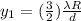 y_1 = (\frac{3}{2}) \frac{\lambda R}{d}