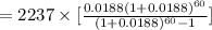 =2237\times [\frac{0.0188(1+0.0188)^{60}}{(1+0.0188)^{60}-1}]