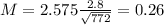 M = 2.575\frac{2.8}{\sqrt{772}} = 0.26