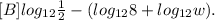 [B] log_{12}\frac{1}{2}- (log_{12}8+ log_{12}w).