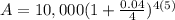 A=10,000(1+\frac{0.04}{4})^{4(5)}