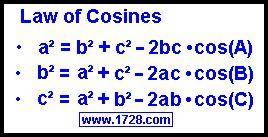 Solve triangles using the law of cosines Find AB. Round to the nearest tenth.
