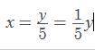 In the function y = 5x, what is the value of x?