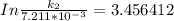 In\frac{k_2}{7.211*10^{-3}} = 3.456412
