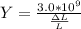 Y = \frac{3.0*10^9}{\frac{\Delta L}{L} }