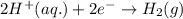 2H^{+}(aq.)+2e^{-}\rightarrow H_{2}(g)