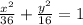 \frac{x^{2} }{36}+\frac{y^2}{16}=1