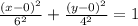 \frac{(x-0)^{2}}{6^2}+\frac{(y-0)^2}{4^2}=1