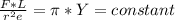 \frac{F * L }{r^2 e}  =  \pi * Y = constant