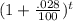 (1+\frac{.028}{100})^t