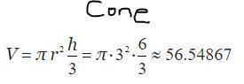 Calculate the volume of the following shapes with the given information. For the first three questio