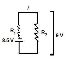 The voltage across the terminals of a 9.0 v battery is 8.5 v when the battery is connected to a 60 ω