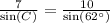 \frac{7}{\sin(C)}=\frac{10}{\sin(62^{\circ})}