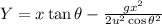 Y=x \tan \theta-\frac{gx^2}{2u^2 \cos \theta ^2}