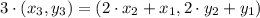 3\cdot (x_{3}, y_{3}) = (2\cdot x_{2} + x_{1}, 2\cdot y_{2} + y_{1})