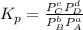 K_p =\frac{P_C^cP_D^d}{P_B^bP_A^a}