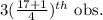 3(\frac{17+1}{4})^{th} \text{ obs.}