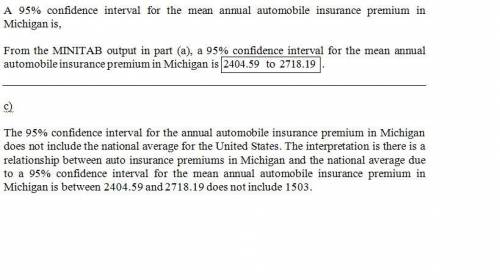The average annual premium for automobile insurance in the U.S. is $1,503. The following annual prem