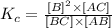 K_c=\frac{[B]^2\times [AC]}{[BC]\times [AB]}