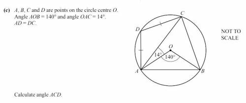 [4] Answer(b) Angle GEH= (c) A, B, C and D are points on the circle centre O. Angle AOB = 140° and a