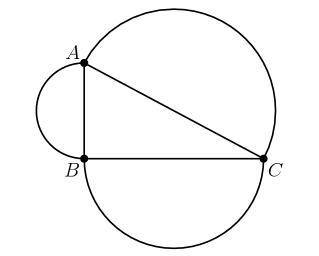 Angle ABC of triangle ABC is a Right angle. The sides of ABC are the diameters of semicircles as sho