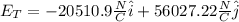 E_T=-20510.9\frac{N}{C}\hat{i}+56027.22\frac{N}{C}\hat{j}