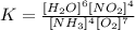 K=\frac{[H_2O]^6[NO_2]^4}{[NH_3]^4[O_2]^7}
