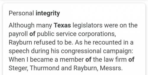 One Texas leader was known for showing integrity and refusing to accept funds from lobbyists. Which