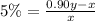 5\%=\frac{0.90y-x}{x}