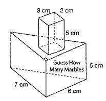 For the school carnival, Pietro built a clear plastic container to be used in a game called Guess Ho