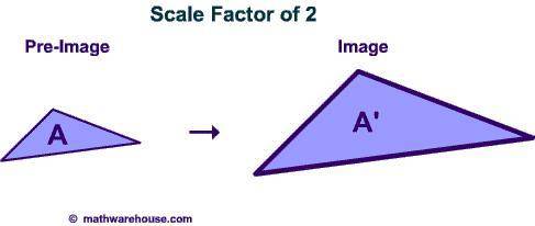Triangle ABC is the pre-image and Triangle ADE is the image. What transformation took place? a. Refl