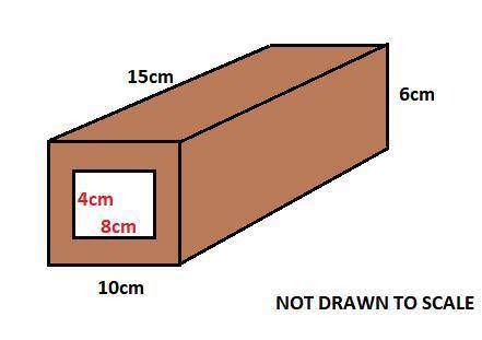 A box tube is to be constructed out of 1 cm thick metal that has a width of 10cm, a height of 6cm, a
