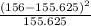 \frac{(156 - 155.625)^2}{155.625}