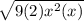 \sqrt{9(2)x^2(x)}