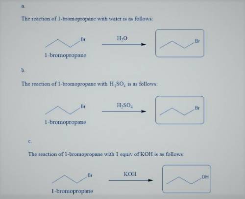 1-Bromopropane is treated with each of the following reagents. Draw the major substitution product i