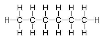 The image shows a chemical's formula.

Which statement describes the molecule?

H-C-C-C-C-C-C-H

It