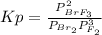 Kp =  \frac{P_{BrF_3}^2}{P_{Br_2}P_{F_2}^3}