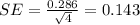 SE= \frac{0.286}{\sqrt{4}}= 0.143