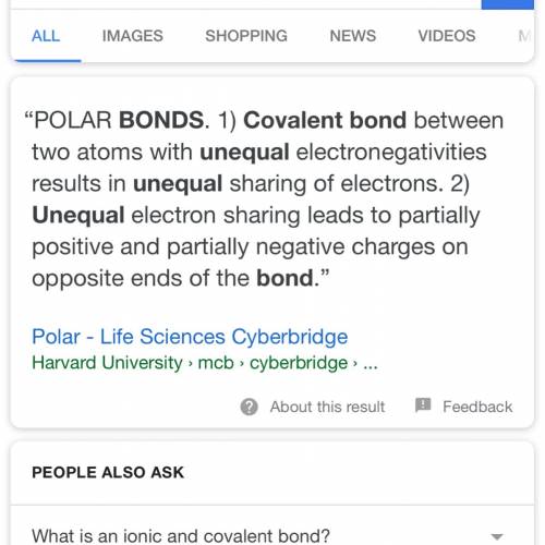 What type of bonds are formed when atoms share electrons unequally?