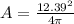A = \frac{12.39^{2}}{4\pi }