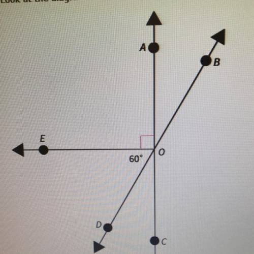 Look at the diagram which angle is adjacent and congruent to angle AOE