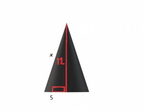 find,in terms of pie,the curved surface area of a cone with circular base diameter 10cm and height 1