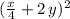 (\frac{x}{4} +2\,y)^2
