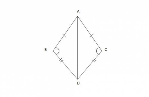 Akite is a quadrilateral with two pairs of adjacent, congruent sides. prove the two angles between t