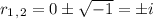 r_1_,_2=0\pm \sqrt{-1} =\pm i