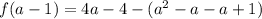 f(a - 1) = 4a - 4 - (a^2 - a - a+1)