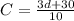 C=\frac{3d+30}{10}