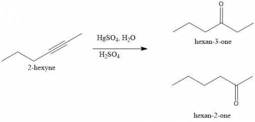 Draw the major organic product formed by reaction of 2-hexyne with the following reagent:

H2O in H2