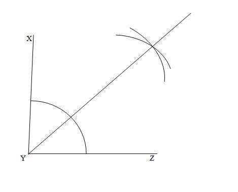 Draw an angle XYZ of 88 degree . Construct the angle bisector of